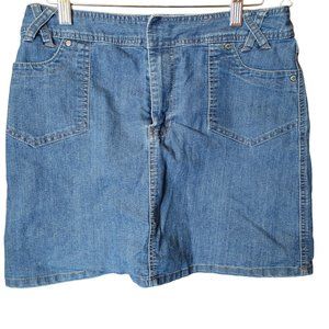 SONOMA Womens 6 Blue Denim Jean Skirt Zip Up Pockets